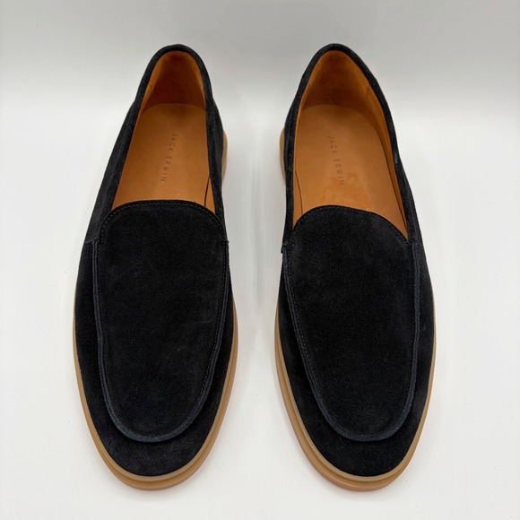 Jack Erwin Finn Black Suede Leather Loafers Men\'s Sz 11 Portugal Casual Slip On